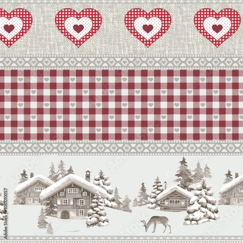 Textile and digital seamless pattern