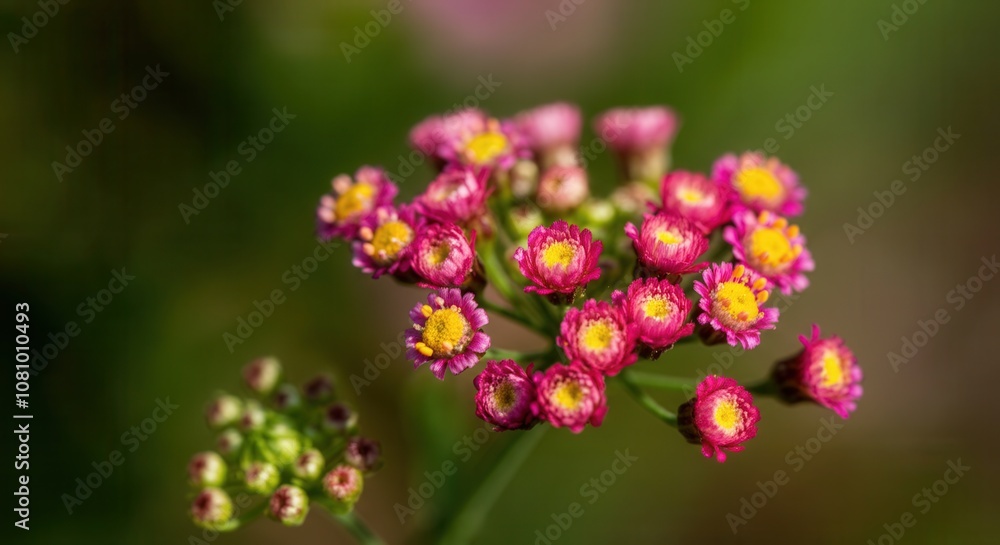 Fototapeta premium Vibrant pink wildflowers blooming in natural habitat