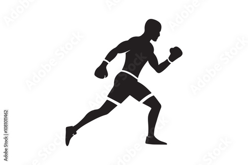 Boxing silhouette vector bundle illustration, Boxing silhouette 