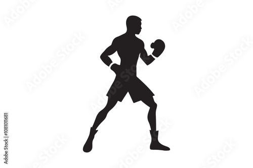 Boxing silhouette vector bundle illustration, Boxing silhouette 