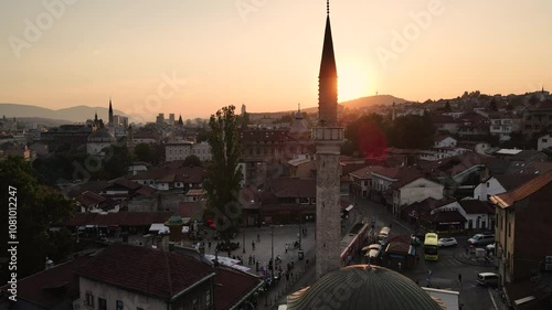 View of the historic center of Sarajevo, Bosnia and Herzegovina