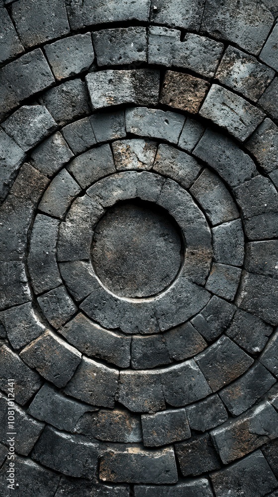 Intricate Circular Stonework Pattern: A Detailed Architectural Design Intricate Circular Stonework Pattern: A Detailed Architectural Design