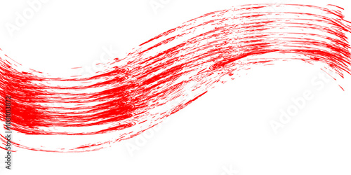 grunge red color wavey brush painting design elements color stain banner white texture background.