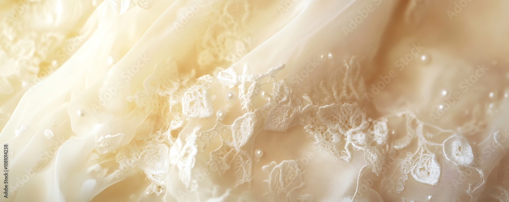 Delicate Lace Over Soft Cream Texture Delicate Lace Over Soft Cream Texture