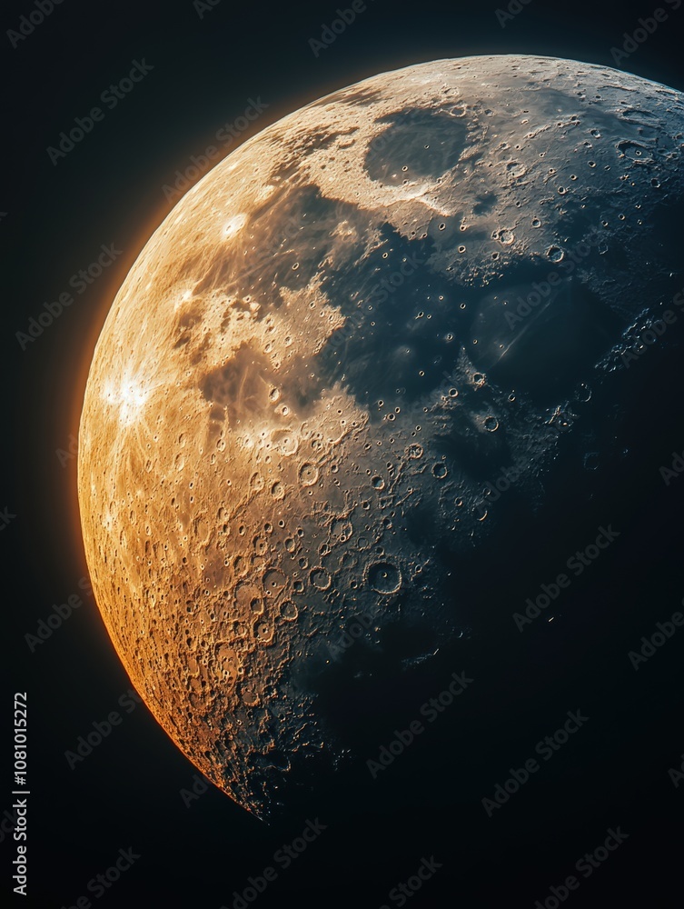 Naklejka premium abstract space moon background. close-up macro background moon