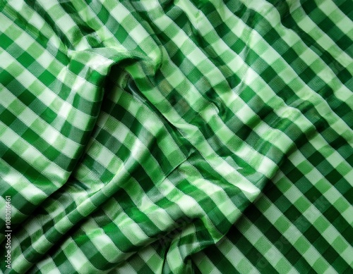 green checkerd fabric photo