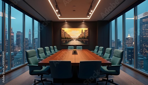 Wallpaper Mural A High-Tech Futuristic conference and Boardroom Equipped with full furnished and Advanced Audio-Visual Aids for Seamless Presentations. Torontodigital.ca