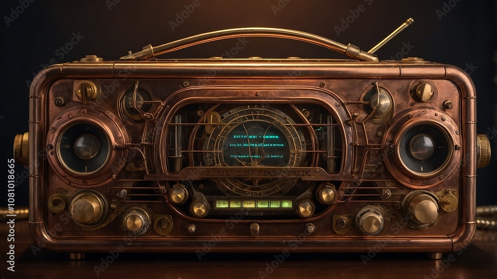 Fototapeta premium A Vintage Steampunk Radio,Forgotten Future Gadgets