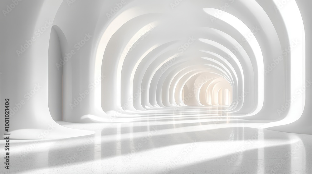 Obraz premium Elegant White Architectural Corridor