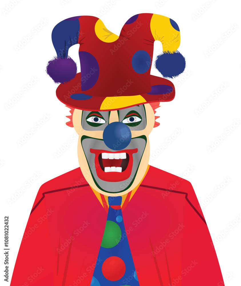 Isolated clown face. vector illustration Isolated clown face. vector illustration