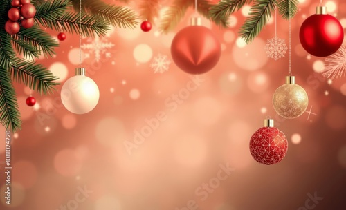 Abstract christmas background with festive elements christmas abstract holiday winter red green decoration christmas backdrop professional studio photography 