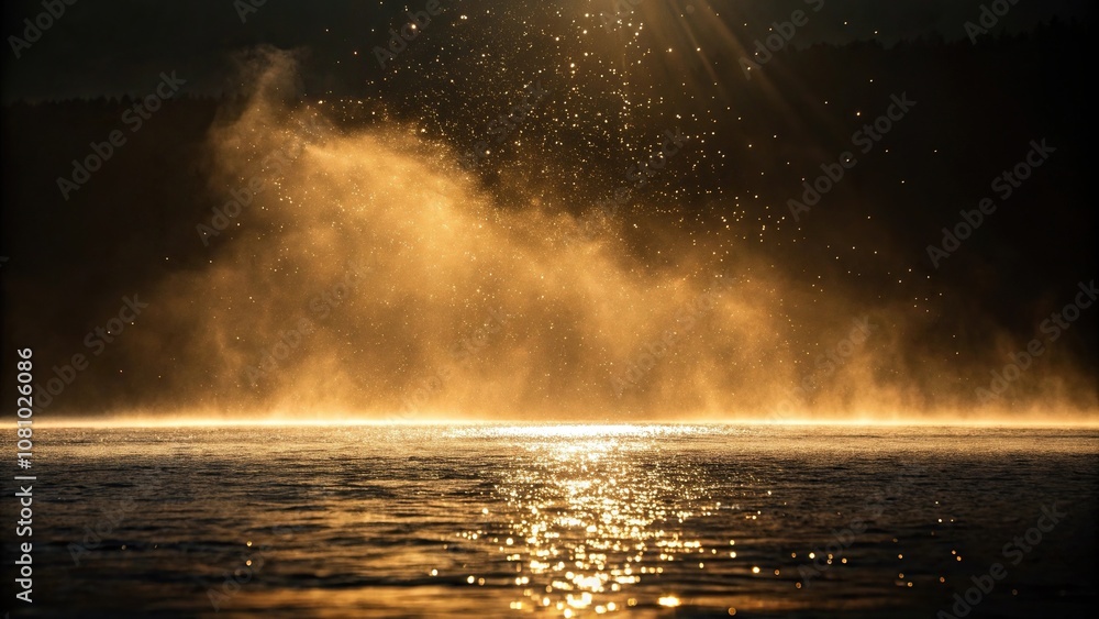 Ethereal golden glow on a dark or black background, divine, heavenly, gentle radiance Ethereal golden glow on a dark or black background, divine, heavenly, gentle radiance