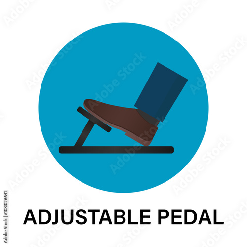 Car Pedals. Foot Pressing on Brake or Accelerator or Clutch Pedal Icon Symbol. Vector Illustration. 