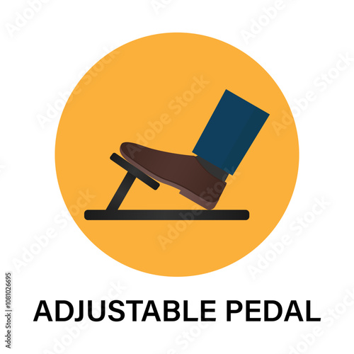 Car Pedals. Foot Pressing on Brake or Accelerator or Clutch Pedal Icon Symbol. Vector Illustration. 