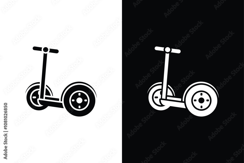 Segway icon on White Background Vector Art Illustration on white background. Segway icon on White Background Vector Art Illustration on white background.