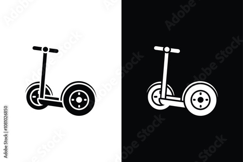 Segway icon on White Background Vector Art Illustration on white background.