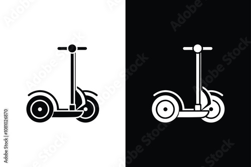 Segway icon on White Background Vector Art Illustration on white background.