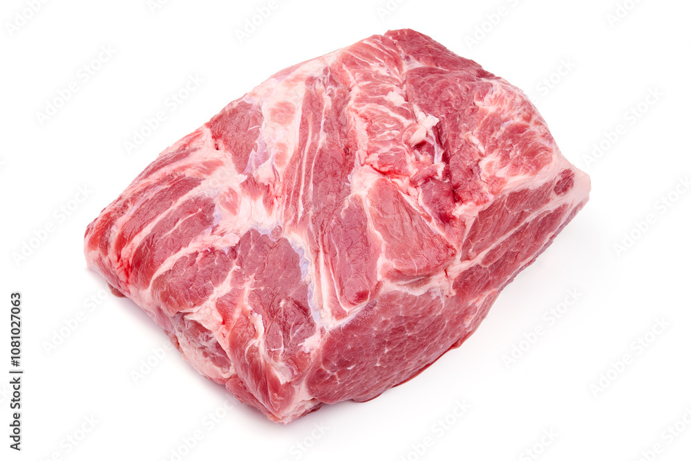 Chilled pork buston butt, isolated on white background. Chilled pork buston butt, isolated on white background.