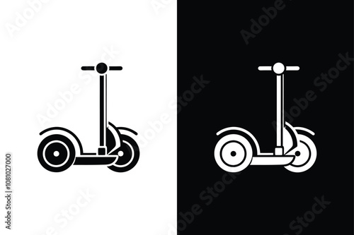 Segway icon on White Background Vector Art Illustration on white background.