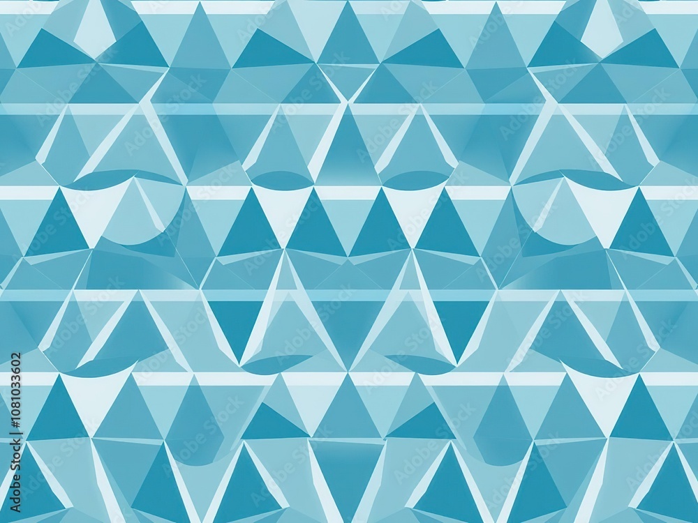 Geometric patterned wallpaper with a repeating design of interconnected triangles in shades of blue and white, wall, nature-inspired Geometric patterned wallpaper with a repeating design of interconnected triangles in shades of blue and white, wall, nature-inspired