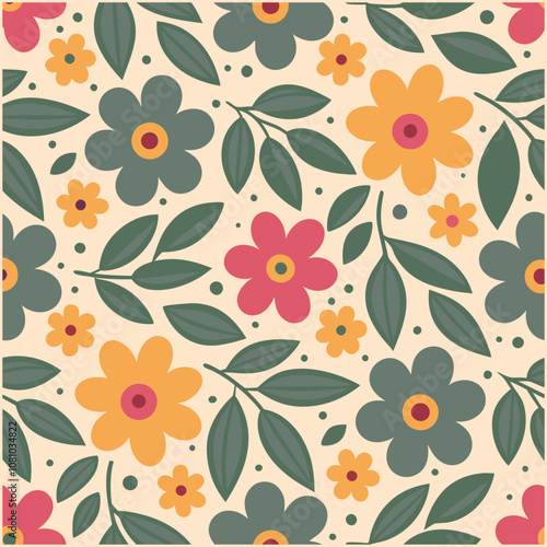 Pattern of seamless flowers. Abstract colorful flowers background. style for banners, wallpaper, posters, websites, online shopping.Vector illustration design.