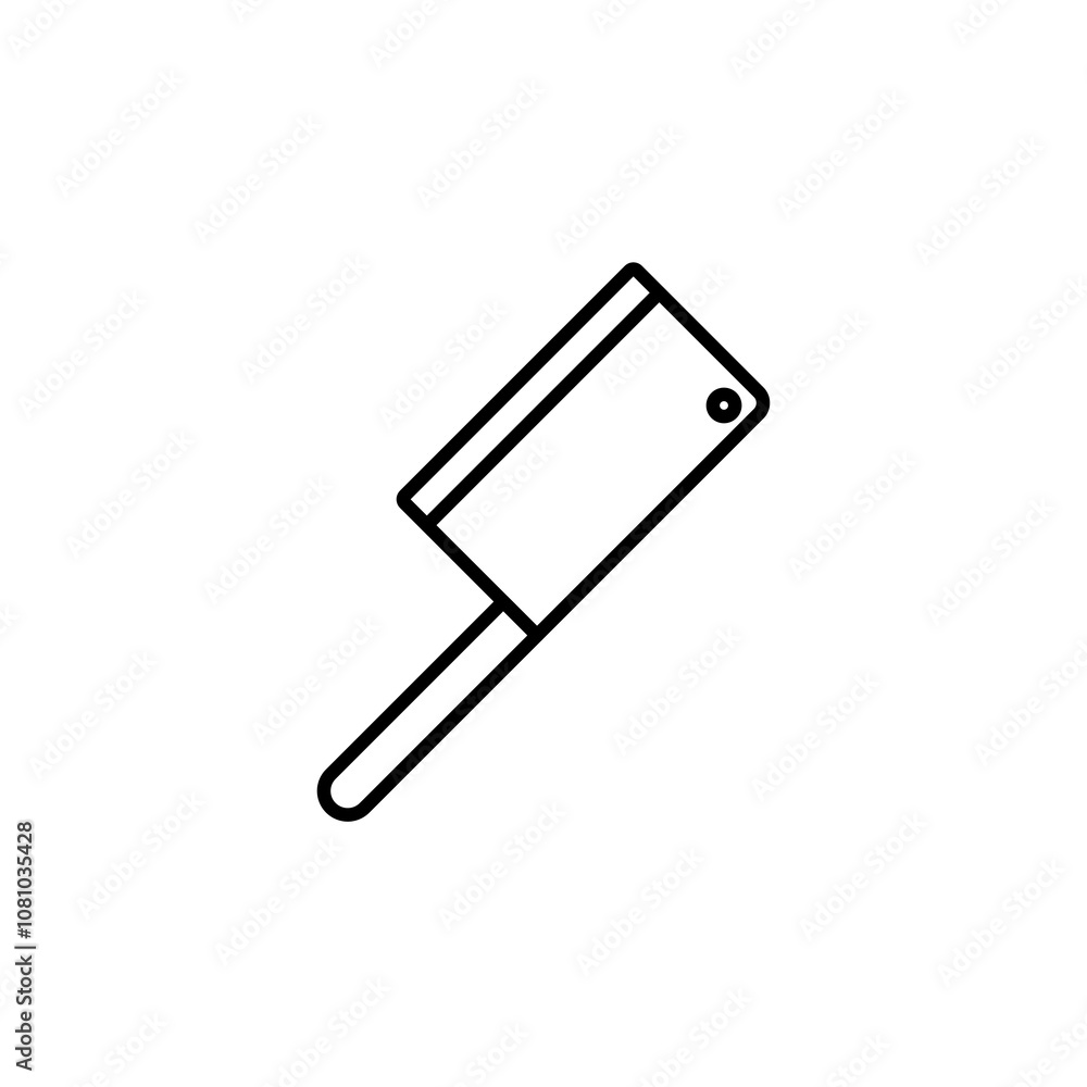 Butcher knife thin line vector icon. Butcher knife thin line vector icon.