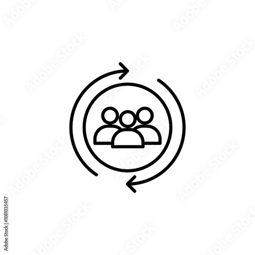 Customer retention thin line vector icon.