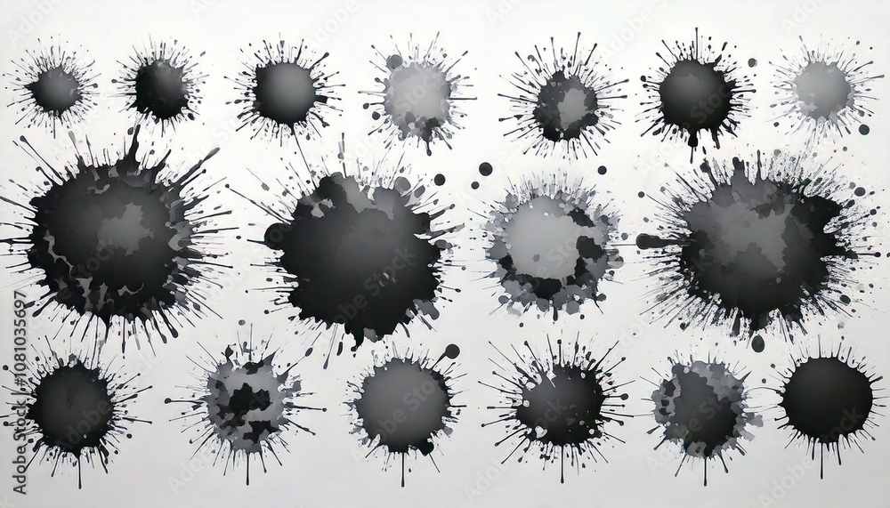 Set of ink blots. isolated on white background Set of ink blots. isolated on white background