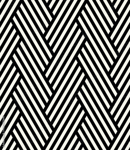 Vector seamless pattern. Modern stylish texture. Repeating geometric tiles with weaved bold zigzag. Bold monochrome zig zag. Trendy graphic design. Can be used as swatch for illustrator.