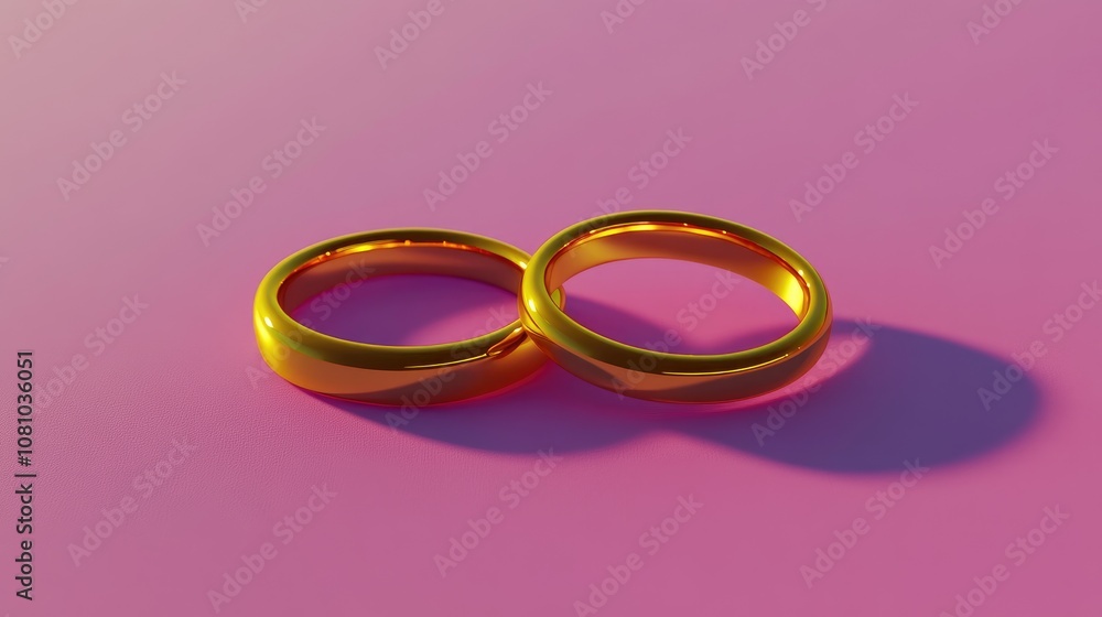 Elegant Gold Wedding Rings on Soft Pink Background - Minimalist and Romantic Symbol of Love Elegant Gold Wedding Rings on Soft Pink Background - Minimalist and Romantic Symbol of Love
