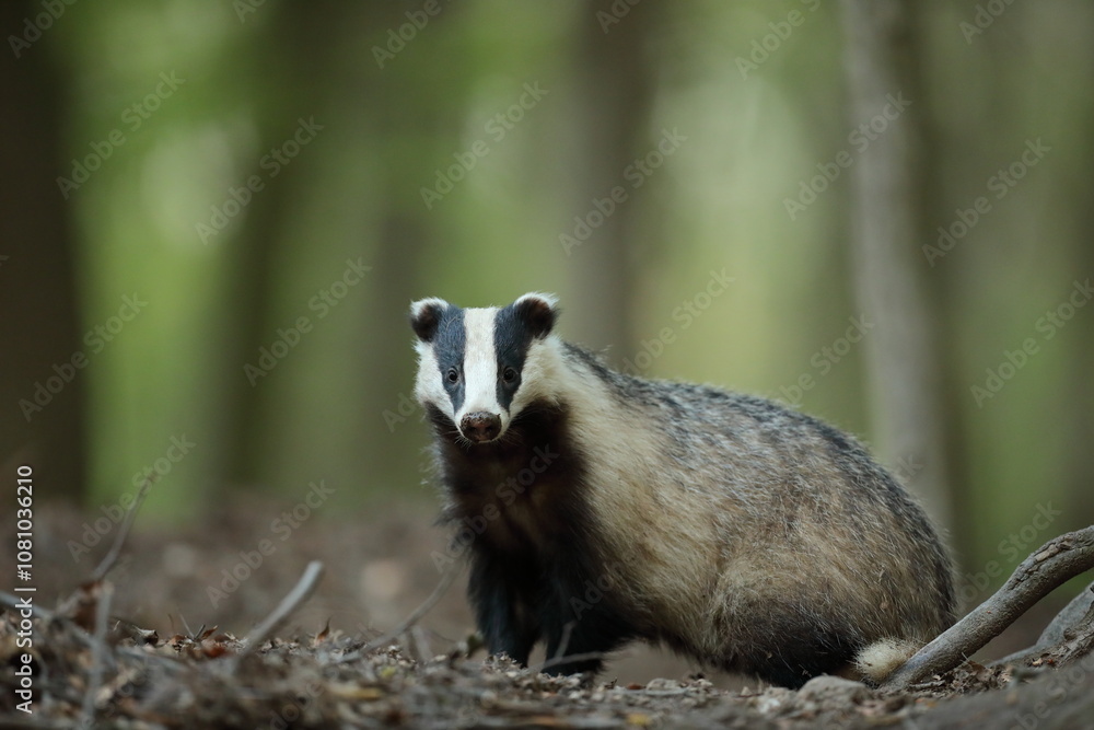 Fototapeta premium Borsuk (Meles) badger