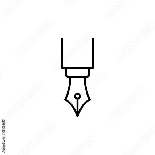 Ink pen thin line vector icon.