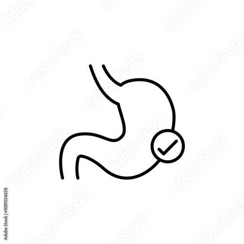 Good digestion thin line vector icon.