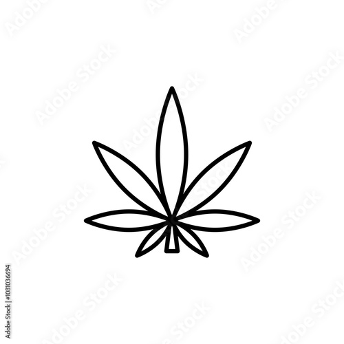Weed thin line vector icon.
