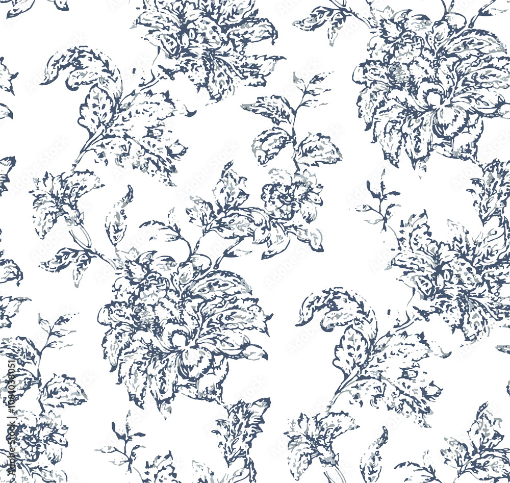 Fototapeta premium Textile and digital seamless pattern