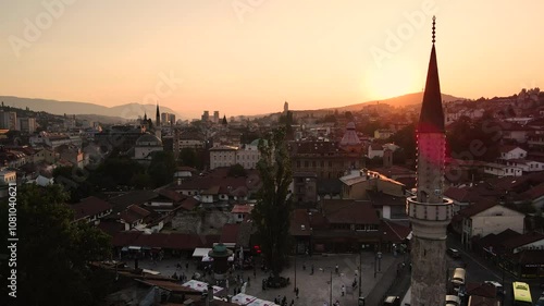 View of the historic center of Sarajevo, Bosnia and Herzegovina