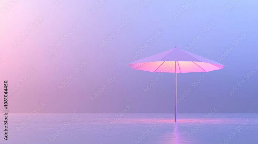 A white umbrella is floating in the water A white umbrella is floating in the water