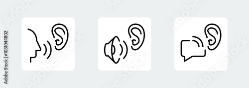 Active Listening Vector Icons In Outline Style
