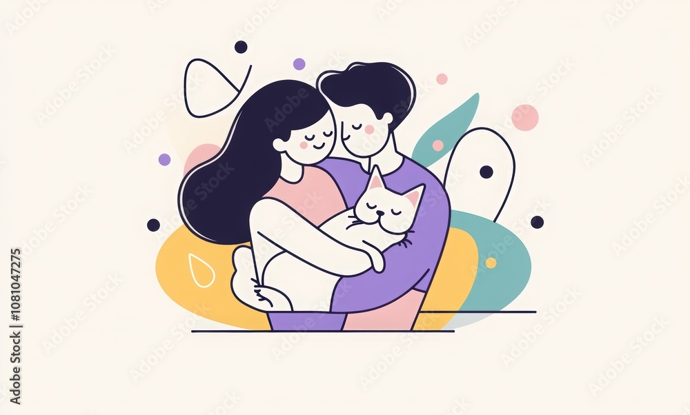 happy family, with children smiling and playing together. clipart design for a children's book cover. happy family, with children smiling and playing together. clipart design for a children's book cover.