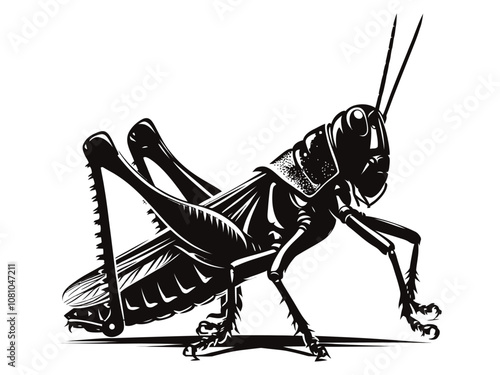 grasshopper on a white background