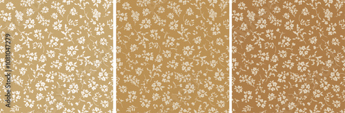 Floral seamless pattern design, hand drawn set of digital paper, wallpaper, reapeating vector background with elegant cute flowers and floral branches.