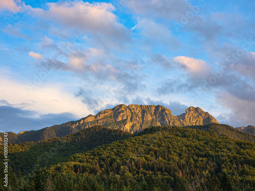 View of high peak at sunset.
Giewont, Zakopane, Poland.