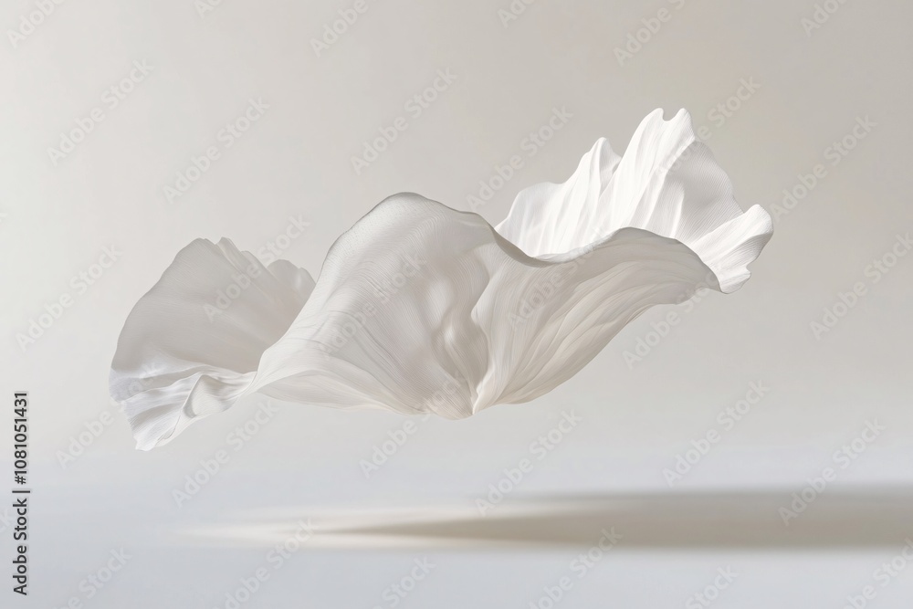 White Fabric Flowing in Minimalist Studio Photography White Fabric Flowing in Minimalist Studio Photography