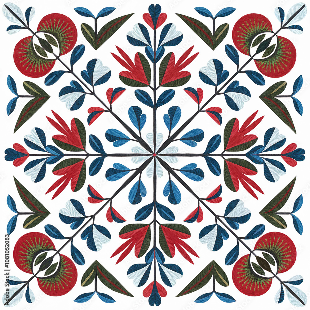 Christmas cushion cover for Swedish folk-style pattern Christmas cushion cover for Swedish folk-style pattern