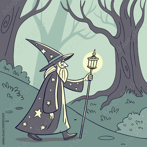 A magician wizard Halloween