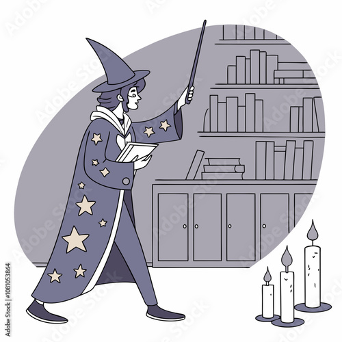 A magician wizard Halloween