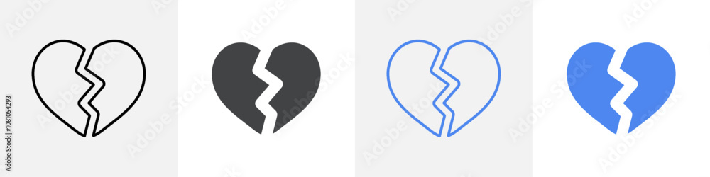 broken heart icon Group symbol or sign vector broken heart icon Group symbol or sign vector