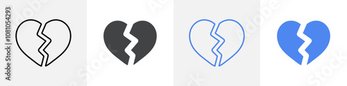 broken heart icon Group symbol or sign vector