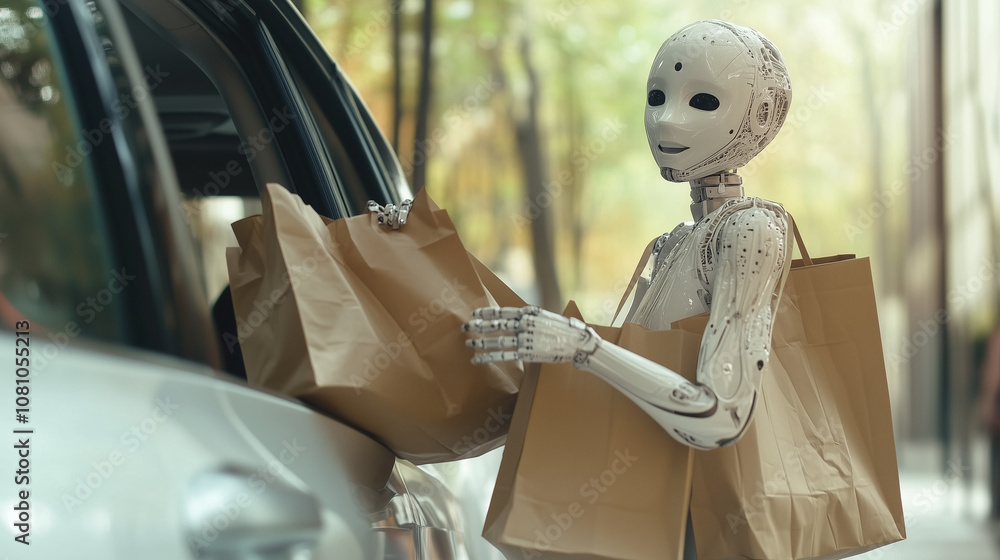 A Humanoid Robot Helps People by Lifting Grocery Bags out of a Car