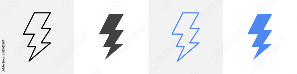 lightning bolt icon Group symbol or sign vector lightning bolt icon Group symbol or sign vector